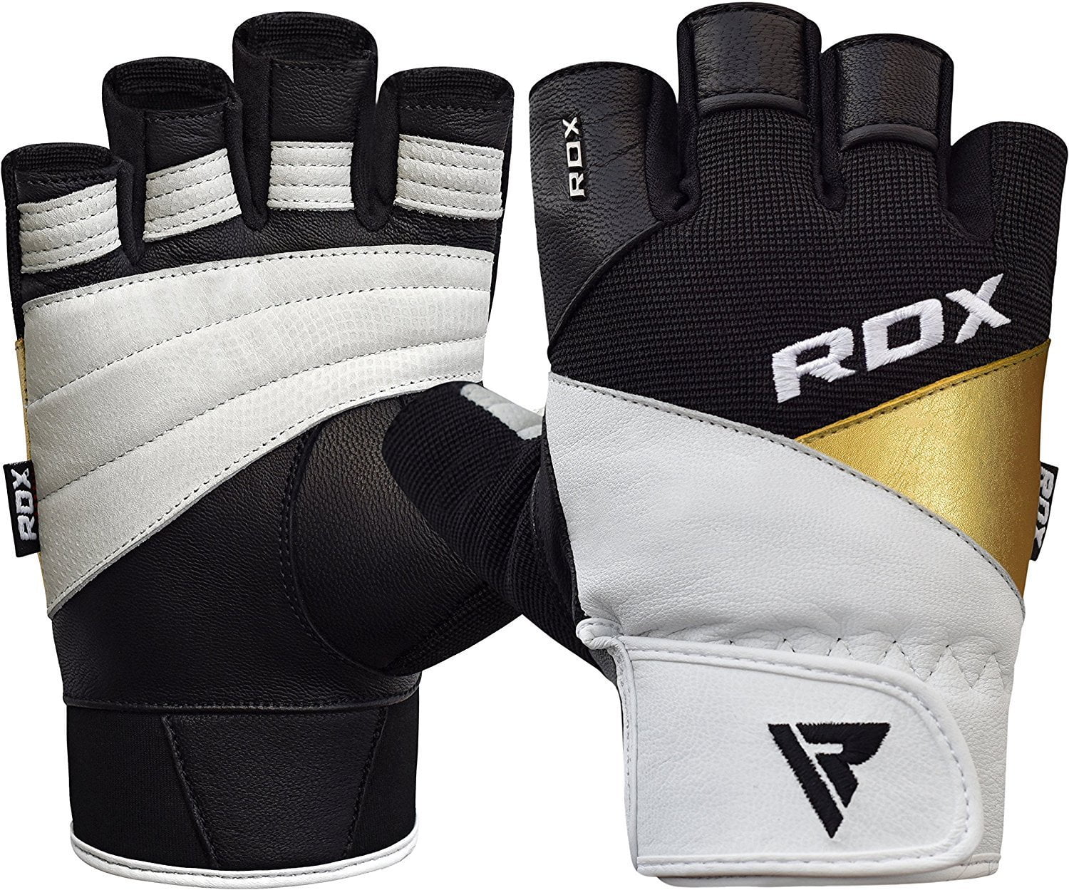 RDX Leather Gym Weight Lifting Gloves Workout Fitness Bodybuilding Powerlifting 