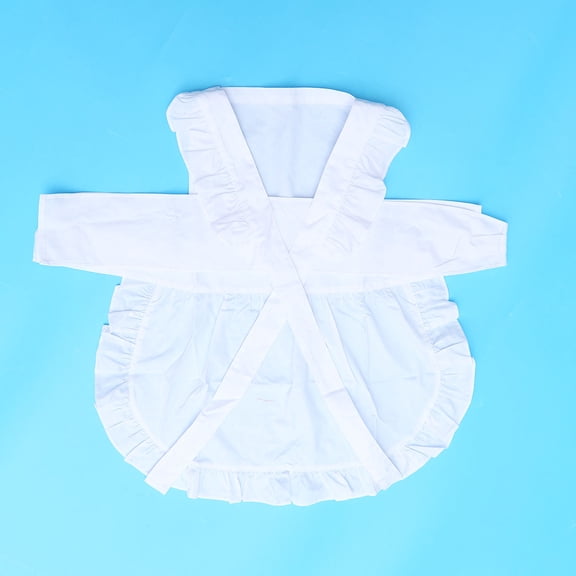 UPOUART White Lace Apron for Women's Made of Cotton and Polyester Perfect for Waitress and Cooking Use 30x28 Inches