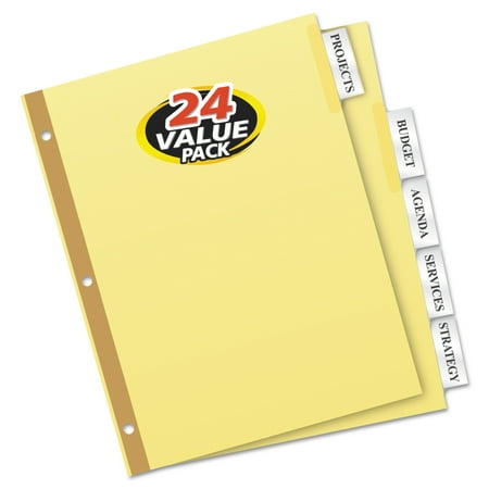 Avery Insertable Big Tab Dividers, 5-Tab, Letter, 24 Sets