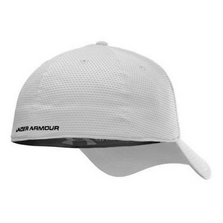Under Armour Men's UA Blitzing II Stretch Fit Baseball Cap Hat (M/L, White)