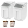thumbnail image 1 of VEVOR Ingredient Storage Bin, 2 x 15L PP Material Kitchen Rice Cereal Flour Bin with 2 Measuring Cups, Attachable Casters and Airtight Lid, 1 of 9