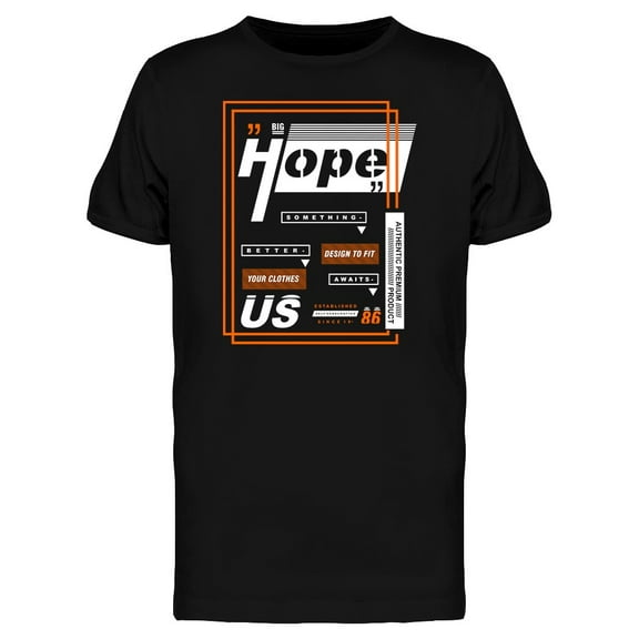 Hope Us Typography T-Shirt Men -Image by Shutterstock, Male x-Large