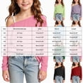 thumbnail image 3 of WXFAZCVU Girls Off the Shoulder Tops Trendy Long Sleeve Shirt Fall Clothes Everyday Wear Size 12-13 Year, 3 of 4