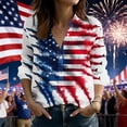 thumbnail image 2 of 4th of July Shirts for Women Button Down Long Sleeve Blouses American Flag Print Shirt Dressy Casual Tops Patriotic Outfit, 2 of 5
