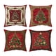 thumbnail image 2 of Juego de 4 fundas de almohada navideñas | Fundas de almohada rojas con aspecto de lino | Fundas de cojín de sofá de 45 cm para Navidad, Acción de Gracias, invierno, decoración del hogar, 2 of 5