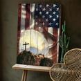 thumbnail image 2 of Christian Patriotic Canvas Wall Art – American Flag and Cross on Hill – Religious God Bless America Print – Faith and Freedom Home Decor – Inspirational Gift for Veterans and Believers, 2 of 4