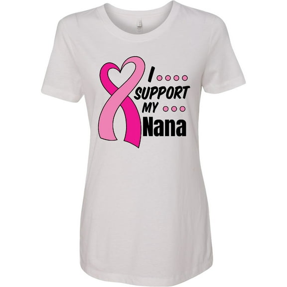 Inktastic Breast Cancer Awareness I Support My Nana with Pink Ribbon Women's T-Shirt