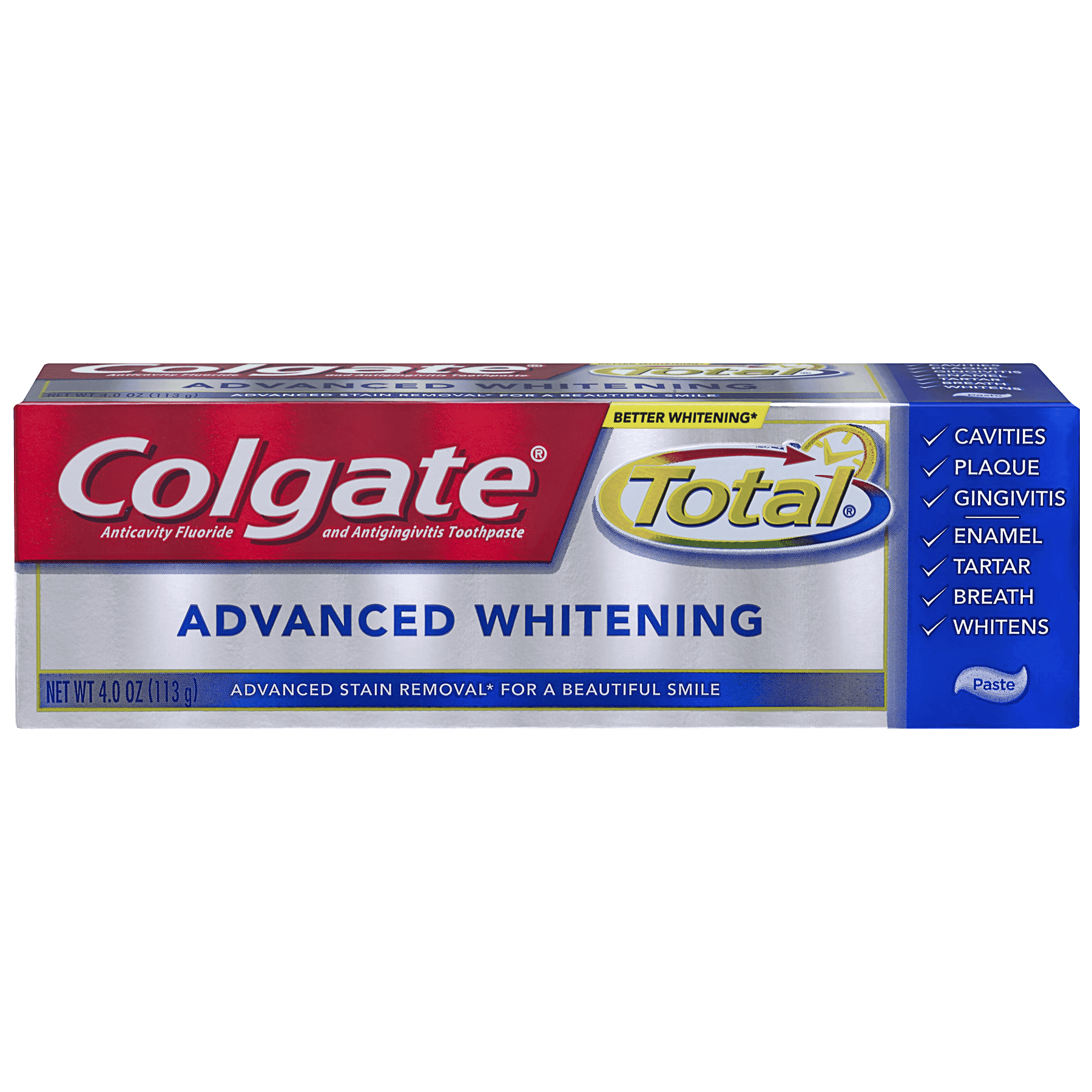 Colgate Total Advanced Whitening, Toothpaste, Mint, 4oz
