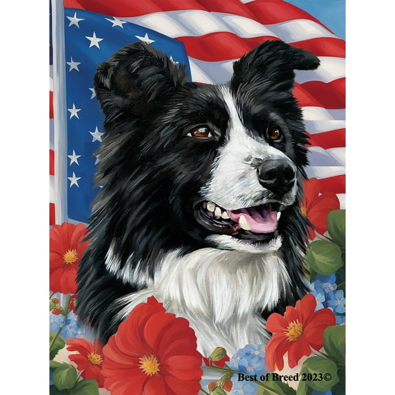 Border Collie - Best of Breed All-American Patriotic I Garden Flag