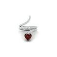 thumbnail image 1 of 7MM Heart Shape Wrap Bypass Ring Natural Garnet 925 Silver Women Rings, 1 of 3