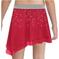 thumbnail image 5 of YUUMIN Toddler Girls Elastic Waistband Shiny Pleated Mini Skater Skirt Flared Ballet Dance Skirts 6-16 Years Red 10, 5 of 6