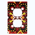 thumbnail image 2 of Metal Light Switch Plate Cover Colorful Black Red Mandala Flower Tile Pattern MDL023, 2 of 13
