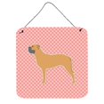 thumbnail image 1 of Bullmastiff Checkerboard Pink Wall or Door Hanging Prints, 1 of 1