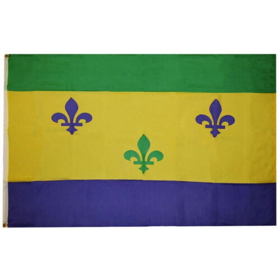 3X5 French Quarter Fleur De Lis MARDI GRAS 100D Flag Banner