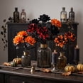 thumbnail image 4 of 2 Pack, Artificial Flower Stems 16 Inch Black and Orange Rose Picks Spooky Halloween Decor Gothic Home Decor for Party Vase Centerpieces Tabletop Displays, 4 of 6