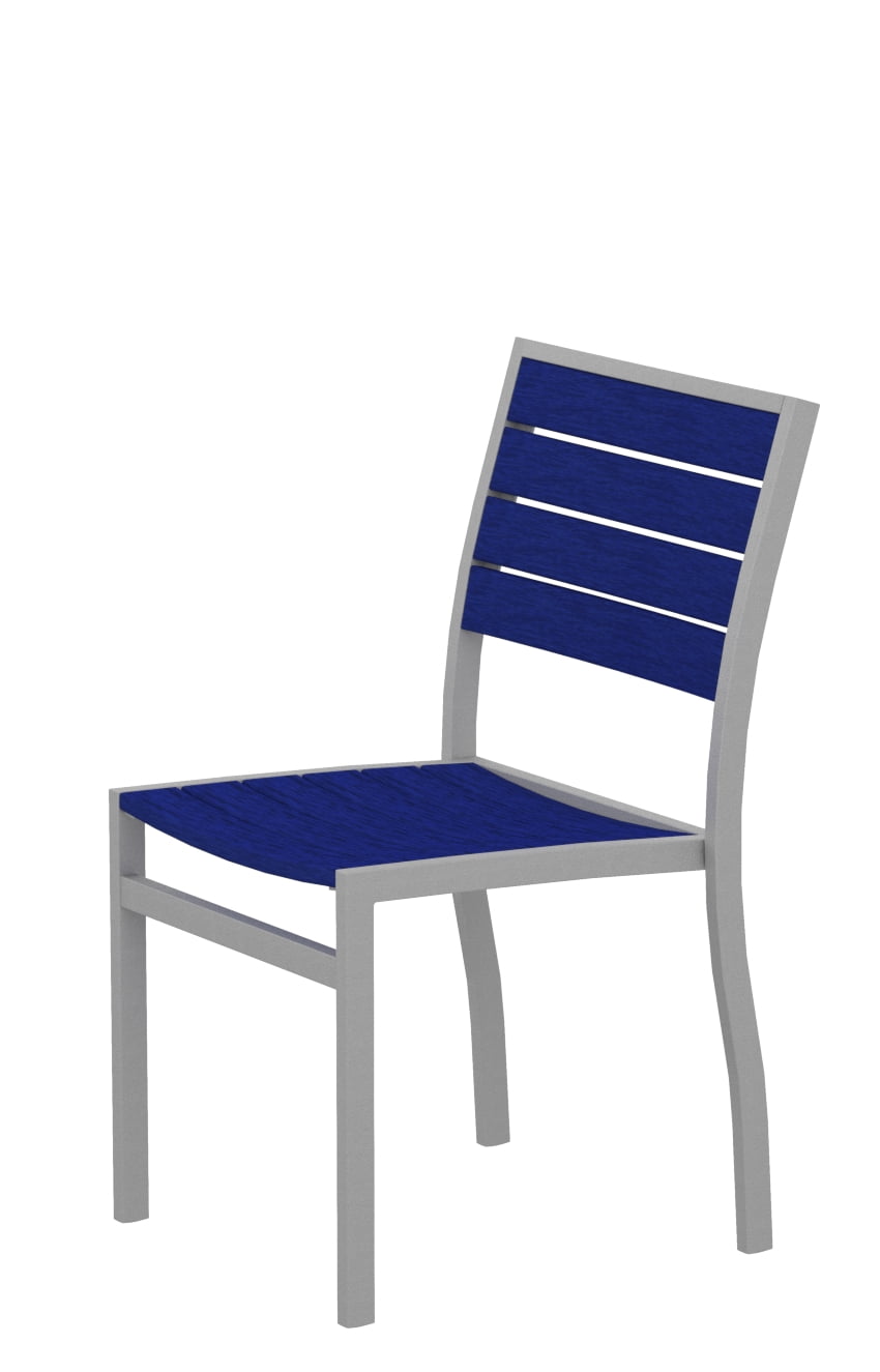 polywood lounge chairs on Polywood A100faspb Euro Dining Side Chair In Textured Silver Pacific Blue Walmart Com Walmart Com