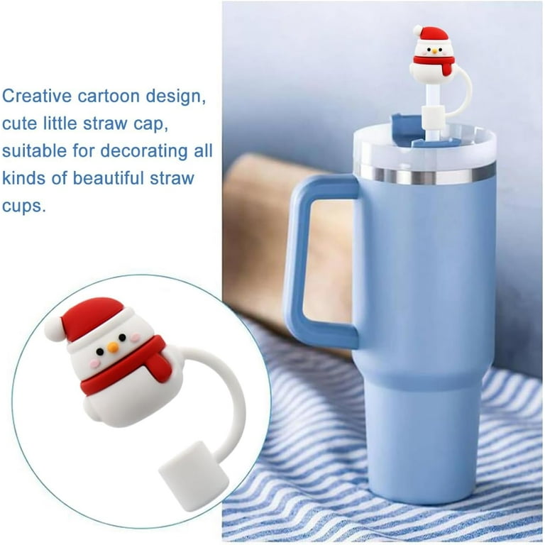 4Pcs Christmas Straw Covers With Handle Creative Shape Unique