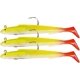 thumbnail image 1 of Se?uelos de pesca, anguilas de pesca de plástico blando para pesca de lubina, cebo artificial, aparejos de pesca para agua salada y agua dulce 3 piezas, 30 g y 15 cm (amarillo) (3 piezas) LingWen 8390605468391, 1 of 1