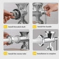 thumbnail image 6 of Manual Meat Grinder, Stainless Steel Effortless Hand Crank for Fresh Ground Beef, Sausages & Pet Food, Ideal for Home Kitchen Restaurant Butcher’s Shop, 6 of 9