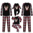 thumbnail image 5 of Odeerbi Christmas Pajamas for Family Holiday Plaid Long Sleeve Family Christmas Pajamas Matching Sets Infant Plaid Print Tops Pants Set Two-Piece Sleepwear Xmas PJs Set Black, 5 of 5