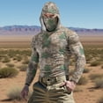 thumbnail image 2 of Feancey Sun Protection Hoodie for Men Camo Print Long Sleeve Hunting Shirts Ice Silk Quick Dry Outdoor Fishing Shirt with Built In Face Mask Camouflage 3XL, 2 of 10