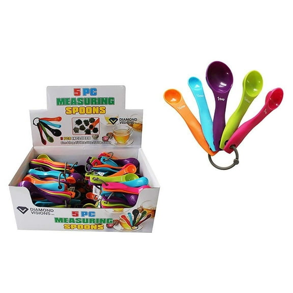 Diamond Visions 01-1346 5 pc Color Coded Measuring Spoon Set 1 Set of 5 Spoons