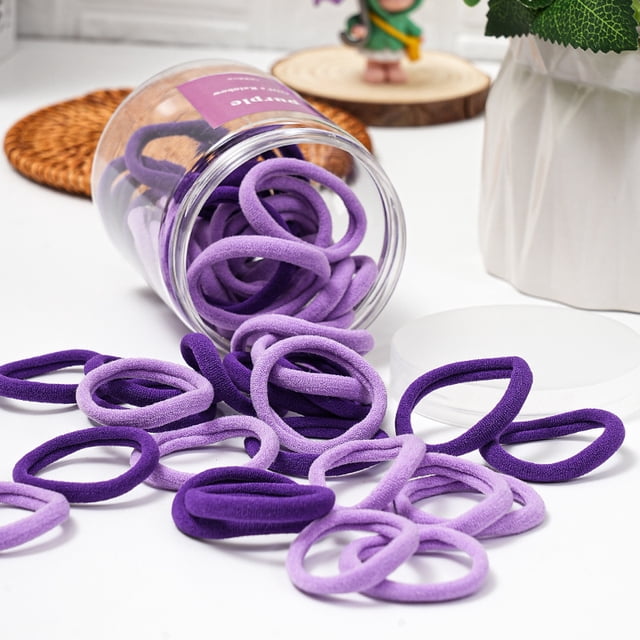 Anillo de toalla enlatado de color caramelo de 50 unidades, anillo para el cabello sin costuras y de alta elasticidad