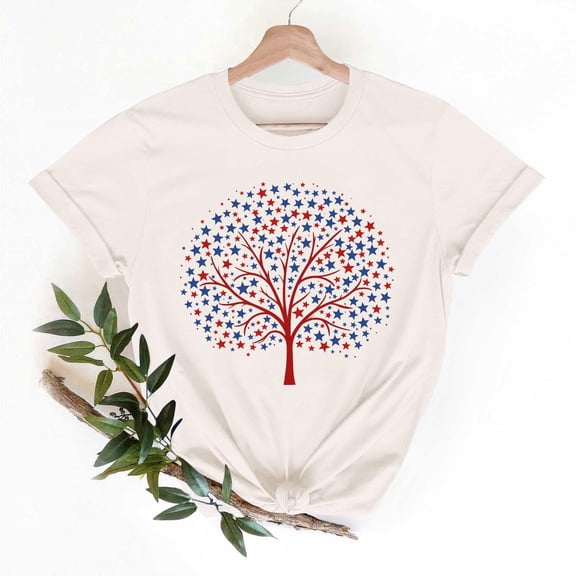 Vetsdori Womens American Flag Shirts Short Sleeve Red White and Blue Pullover USA Years Anniversary Fourth of July Summer Independence Day,Graphic Crew Neck Shirts for Women Casual