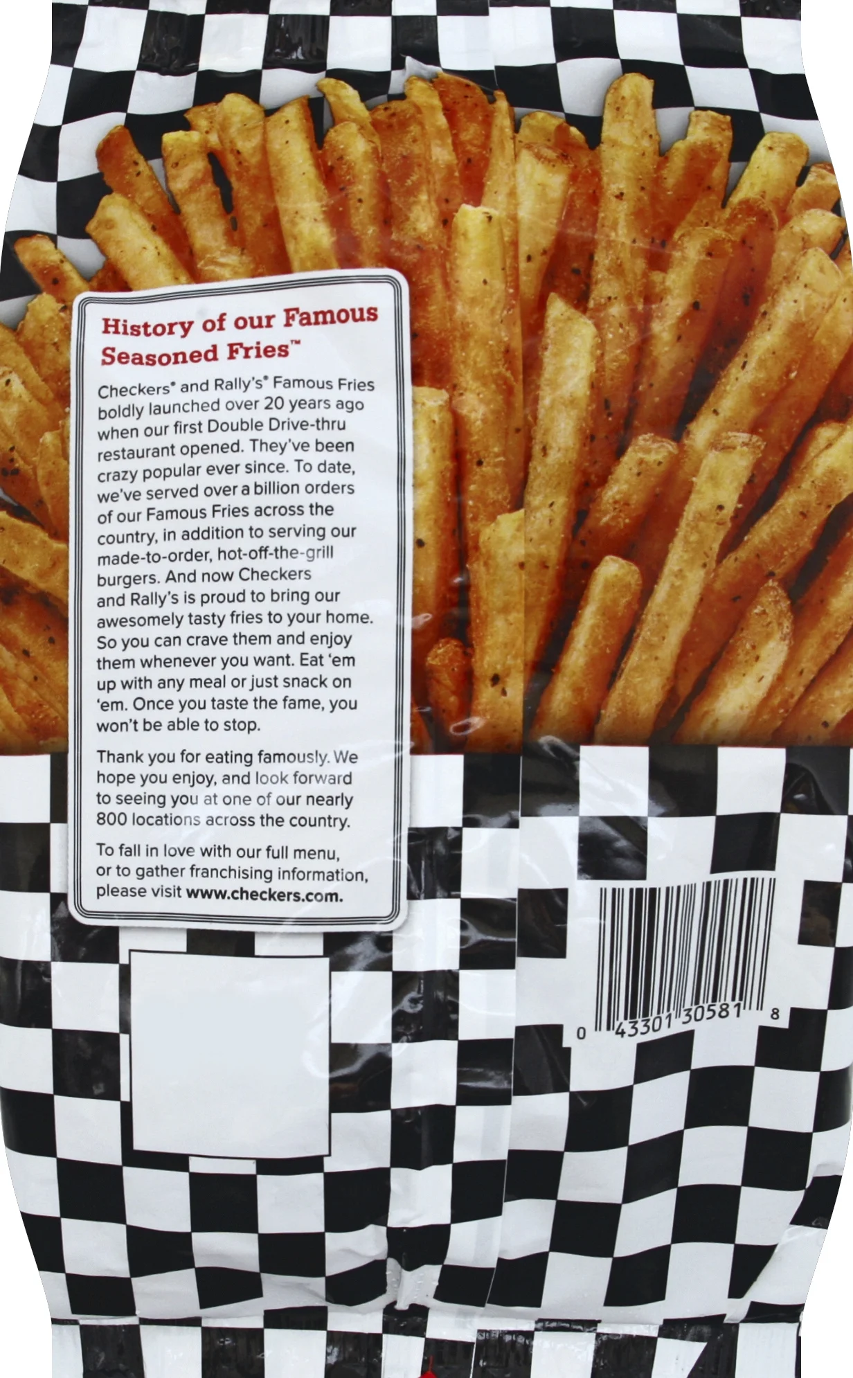 Checkers & Rally's Famous Seasoned Fries, Frozen 28 oz Bag