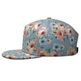 thumbnail image 3 of Floral Print Flat Brim Snapback Hat - Adjustable Streetwear Cap for Men & Women, 3 of 5