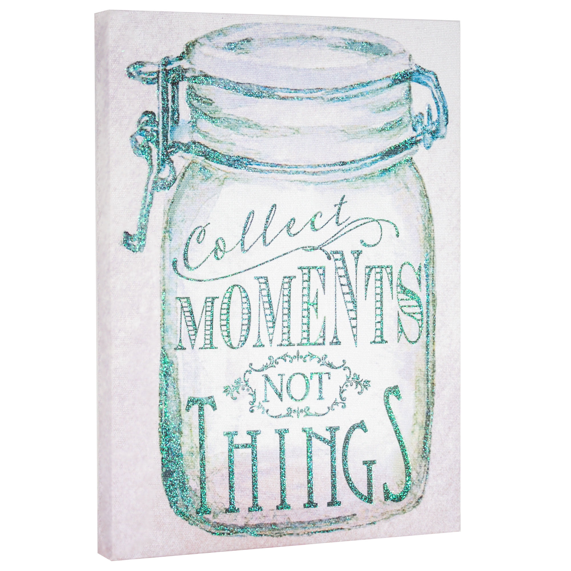 Crystal Art 'Collect Moments Not Things' Blue and White Typography