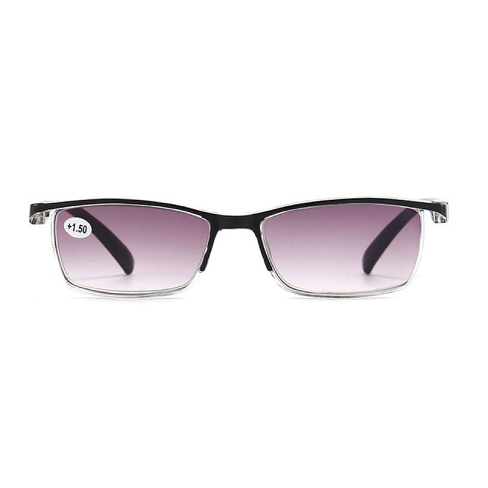 3 Pairs of Gradient Gray Reading Glasses 4.00 TR90 Fashion Black Presbyopic Sunglasses for Women and Men, Spring Hinge Rectangle Readers +4.00