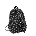 thumbnail image 2 of CXKKK Large Capacity Laptop Backpack, Casual Daypack School Travel Backpack with Printed Pattern Zip Front Pocket Adjustable Straps, Black, 2 of 4