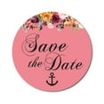 thumbnail image 1 of Darling Souvenir 45 Pcs Peach Round Floral & Anchor Save The Date Stickers DIY Envelope Seals-1.6 Inches, 1 of 4