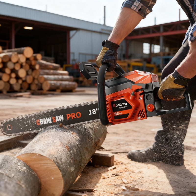 EAYSG 62CC 3.5HP Professional Gas Chainsaw, 18-Inch & 22-Inch Bar Combo with Anti-Vibration, Quick Start Tech & Winterized Carburetor & Tool-Free Tensioning for Heavy-Duty Logging