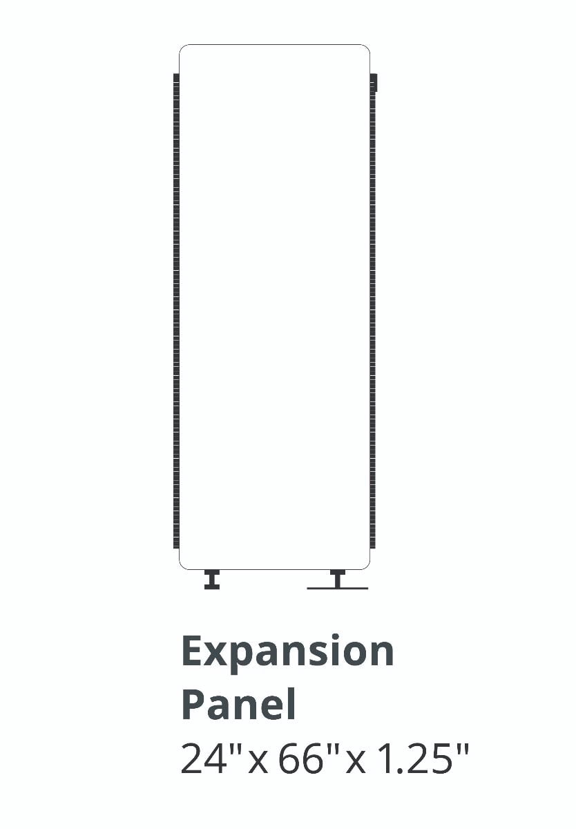 Reclaim Acoustic Room Dividers - Single Expansion Panel in Misty Gray