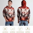 thumbnail image 6 of LAOLIUSN Men’s Fox Hoodie All Over Print 3D White Wolf Face Graphic Pullover Sweatshirt,S-4XL, 6 of 7