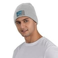 thumbnail image 5 of ZICANCN Blue Geometric Abstract Floral Knit Beanie Hat, Winter Cap Soft Warm Classic Hats for Men Women, Gray, 5 of 8