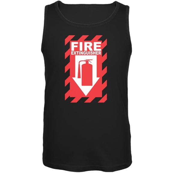 Funny Fire Extinguisher Black Adult Tank Top - Large