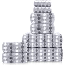 Sanmadrola Bath Towels Set of 8, 2 Bath Towels 2 Washcloths 4 Hand Towel -700 GSM 100% Cotton High Absorbent Quick Dry Gray Bath Sheets for Bathroom,Gym,Hotel