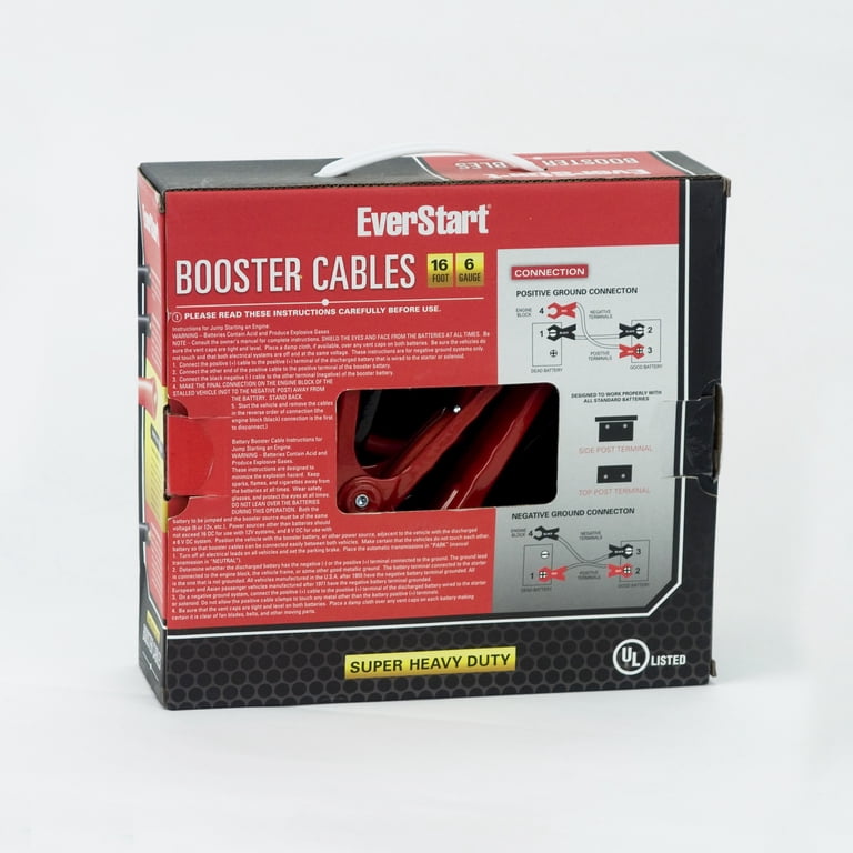 EverStart 16-Foot Booster Cables, 6-Gauge, 600A, Full-Size photo 2
