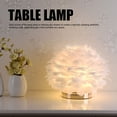 thumbnail image 3 of Lámpara De Mesa De Penacho, Luz Nocturna Decorativa Moderna Para El Dormitorio, Sala De Estar Con Luz Y Interruptor De Cordón, Decoración De Mesa Ideal, 3 of 7