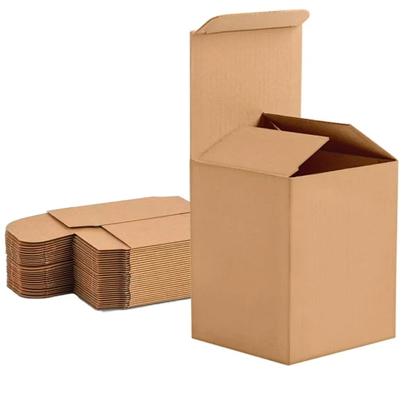 UCANPACK Black Cardboard Packaging Boxes 4 x 3 x 5 - 500 Pack paperboard boxes Standard Kraft Color, 4x3x5 Shipping Boxes - Custom Made in USA