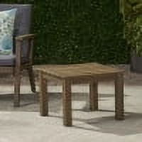 Outdoor Square Accent Side Table, Acacia Wood Leisure Decoration Table for Patio Garden, Gray