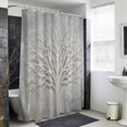 thumbnail image 4 of Winter Tree Shower Curtain - Water Repellent Fabric Shower Curtains Washable, Minimalist Grey White Tree Vintage Decorative Polyester Cloth Bathroom Curtains Modern Bath Decor 72"x84", 4 of 8