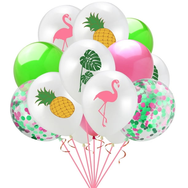 Paquete de globos de fiesta con temática hawaiana con 15 globos de látex