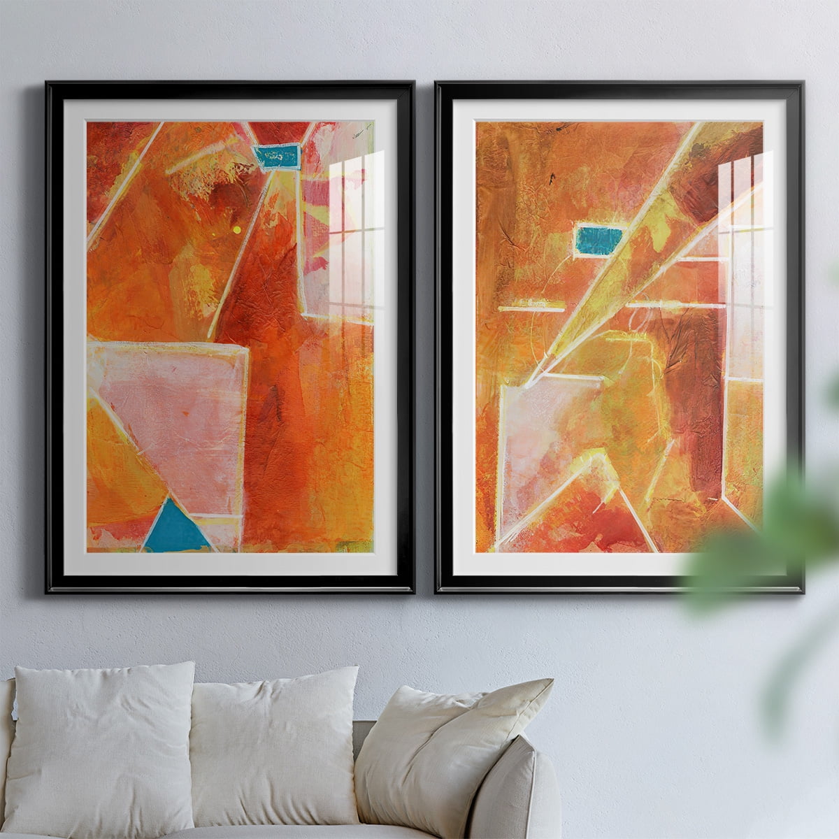 Wexford Home Primary Connection V Premium Framed Print, 18.5" x 24.5" - Ready to Hang, Black (Set of 2)