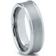 Tungsten Wedding Band Ring 6mm for Men Women Comfort Fit Step Beveled Edge Brushed Lifetime Guarantee – image 2 sur 5