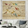 thumbnail image 2 of Designart 'Multi-Color Bird on Tree' Modern Farmhouse Print on Natural Pine Wood, 2 of 3