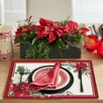 thumbnail image 2 of mubwai Christmas Poinsettia Placemats Set of 4, 12x18 Inch Winter Holiday Kitchen Dinning Table Mats Washable Place Mats for Indoor Outdoor Home Party Décor, 2 of 6